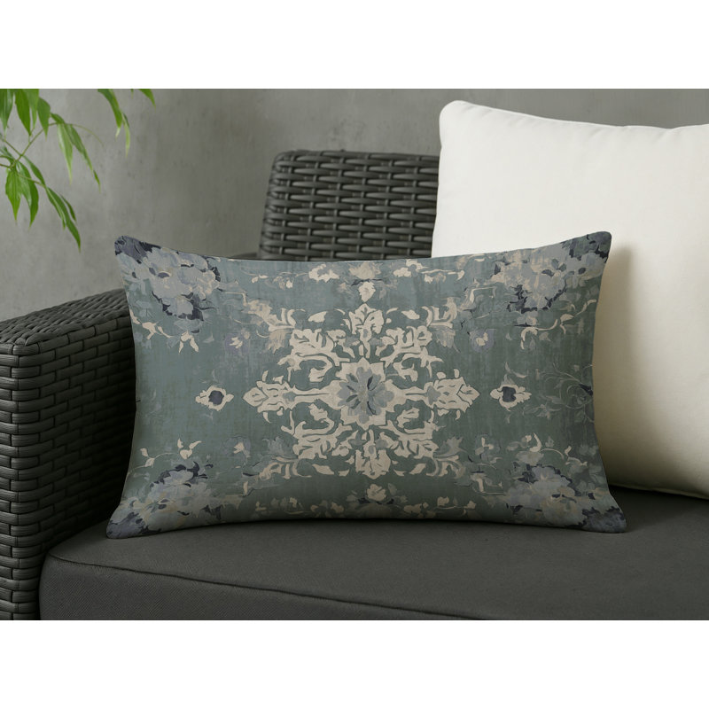 Coussin décoratif intérieur / extérieur gris Modern Modern, Rectangle H 18 po x l 25 po, Gris abstrait 176