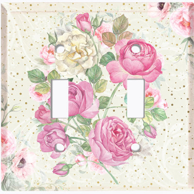 Patterned 2 - Gang Toggle Light Switch Standard Wall Plate