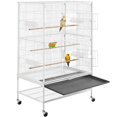 Sevigny 52" H Flat Flight Metal Cage with Wheels