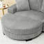 Canapé-lit en L en velours côtelé gris, rembourré avec style, assise et dossier confortables, structure en bois franc robuste, méridienne convertible, repose-pieds en forme d'arc pour canapé modulaire gris doux au toucher, modulaire, haut-764221274
