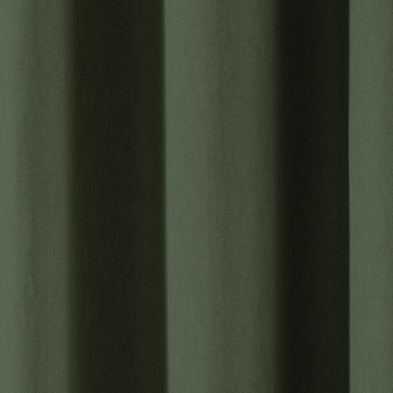 Cotton Blend Room Darkening Curtain Pair, Width 229 x Drop 183 cm, Bottle Green