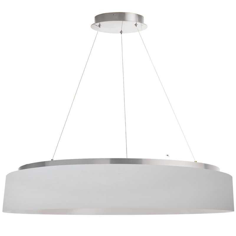 Brackeen Dimmable LED Drum Chandelier, Aged Brass, 6" H x 26" W x 26" D, White