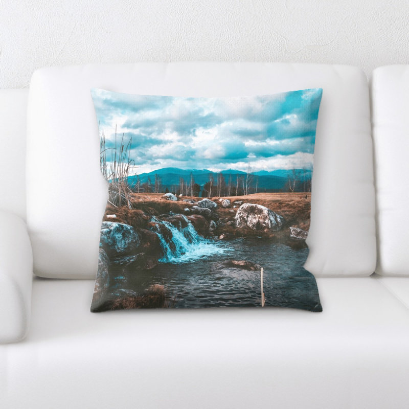 Waterfall Microsuede Reversible Throw Pillow