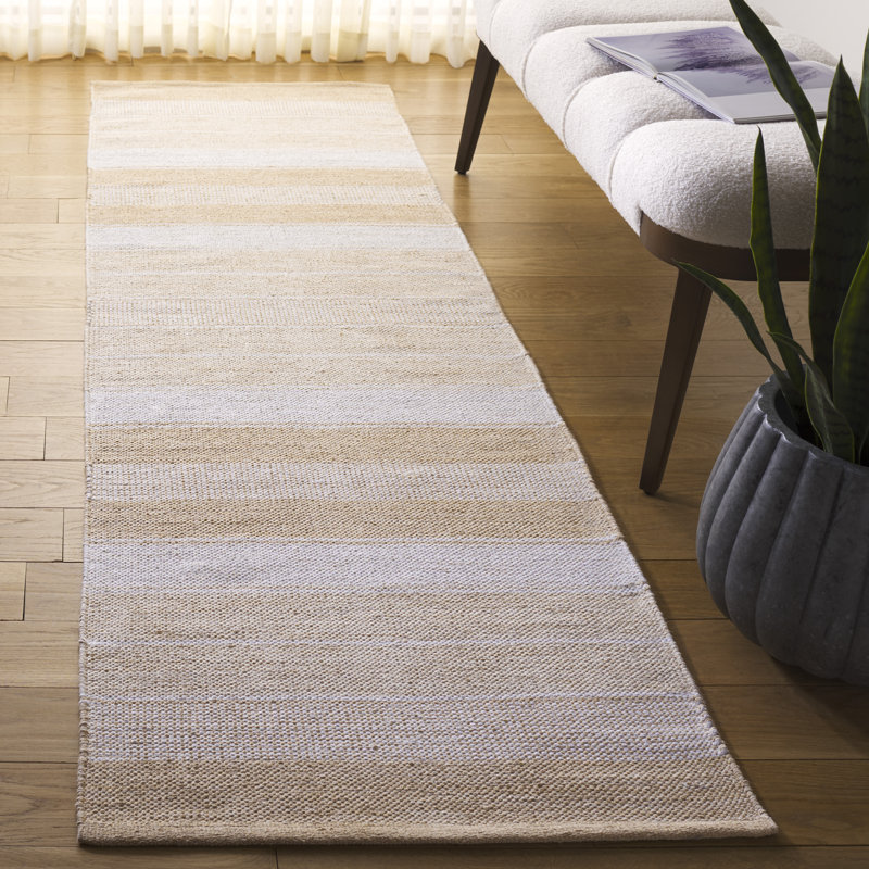 Masek Striped Kilim Flat Weave Cotton Striped Rug, Runner 2'3" x 8'