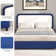 Bed Frame, Upholstered Platform Bed with Curved Headboard, Classic Color-Block Design, Soft Rounded Corners, No Box Spring Required, Easy Assembly