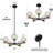 Mansurah 5-Light Shaded Wagon Wheel Black/Brass Chandelier