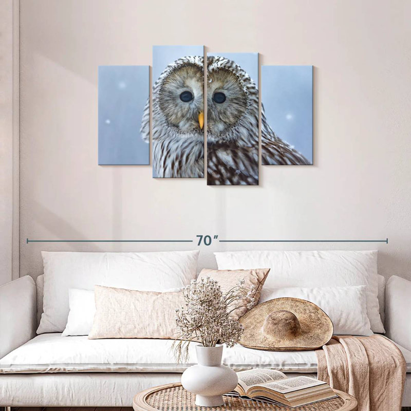 Brampt Ural Owl In Snow, 27'' H x 43'' W