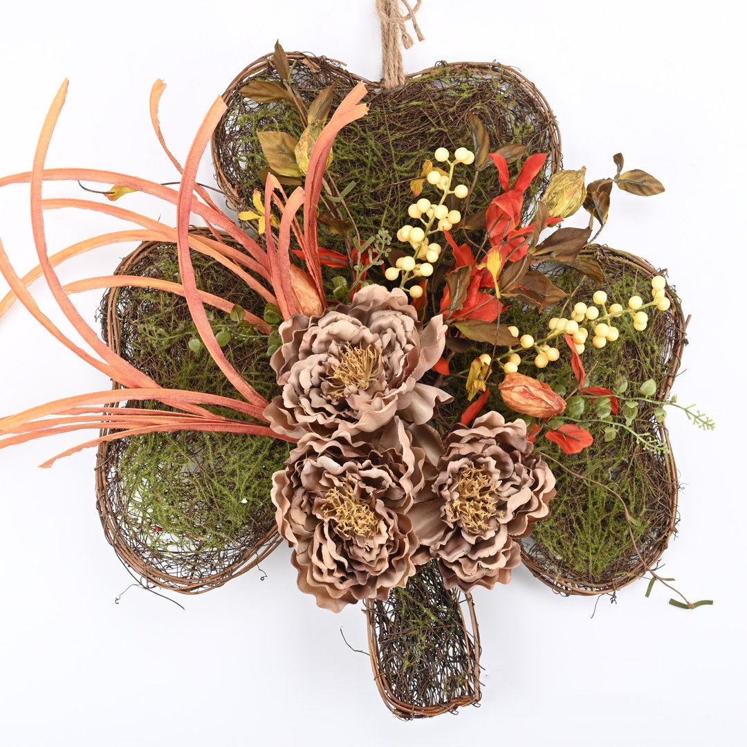 Damica 16'' Handcrafted Faux Clover Wreath Primrue Wreath 