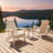 The Adirondack Chair, Made Of White Wood-Grain Composite Material, Features A Foldable Design And Comes With Double Cup Holders, Offering Both Comfort And Practicality.-528695132