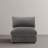 Upholstered Light Gray Faux Rabbit Fur Flannel Armless Chair with Pillow Back, Single Chair Module Part For Sectional Sofa-1671411240