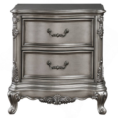 Antique Platinum 2-Drawer Nightstand