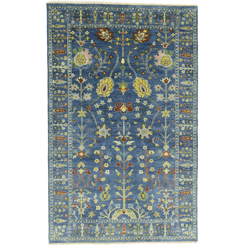 Tapis oriental bleu Oushak Chobi