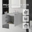 Meuble-lavabo suspendu gain de place avec comptoir en marbre reconstitué et lavabo à trop-plein-133668274