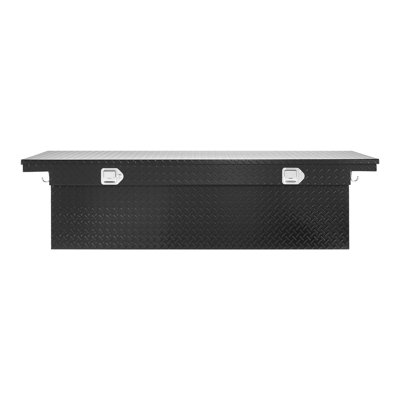 Crossover Truck Tool Box, 71x27x18 In, Heavy-Duty Aluminum Toolbox with Diamond Texture, Pick Up Truck Bed RV Trailer Toolbox, Waterproof Storage Organizer with Lock, Keys, Side Handles, Black