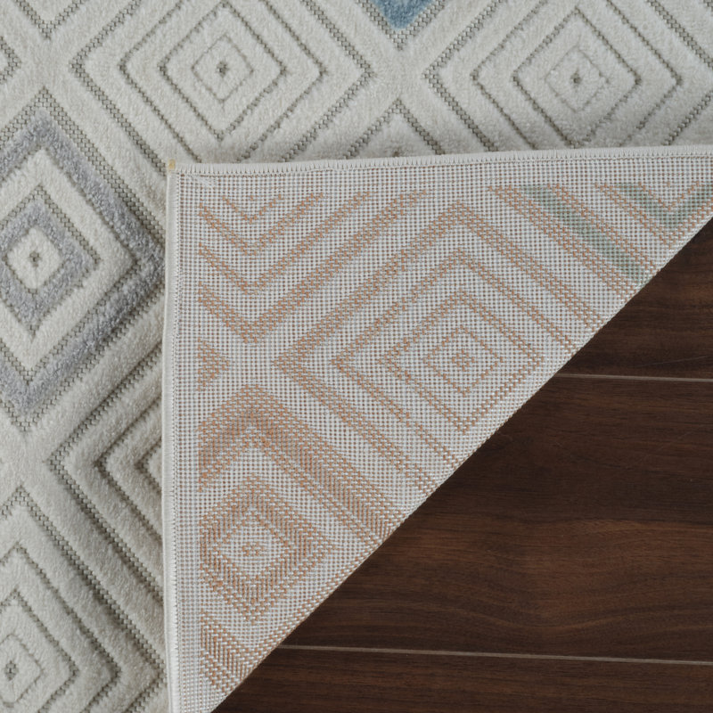 Rug Branch Kavari 5' x 7' (5'3" x 7'1") Cream/Beige Striped Indoor Area Rug, Contemporary, Low Pile, Stain-Resistant Carpet - Living Room, Bedroom, Dining Room, and Kitchen