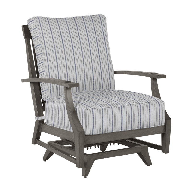Croquet Patio Chair with Cushions, Slate Gray, Welt, Verona Silver Sunbrella®