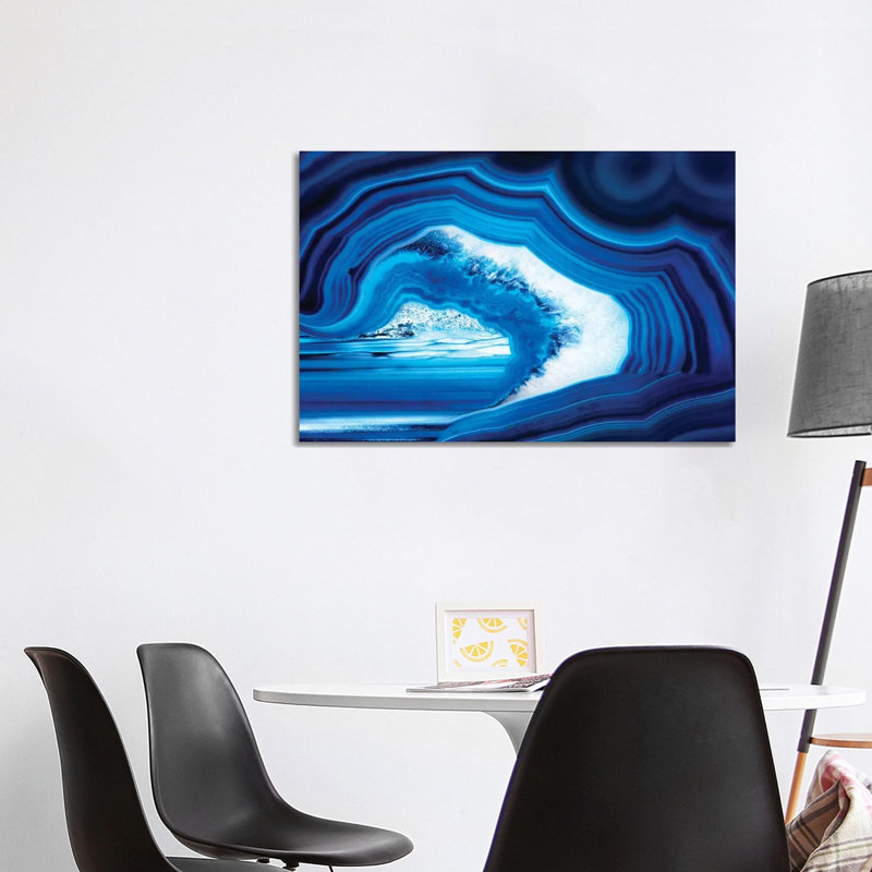 Slice Of Blue Agate by Philippe Hugonnard - Wrapped Canvas Gallery-Wrapped Canvas Giclée