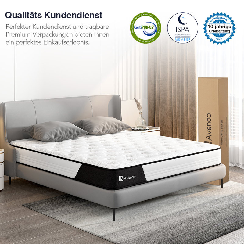Avenco Pocket Sprung Mattress, 140 x 200 cm