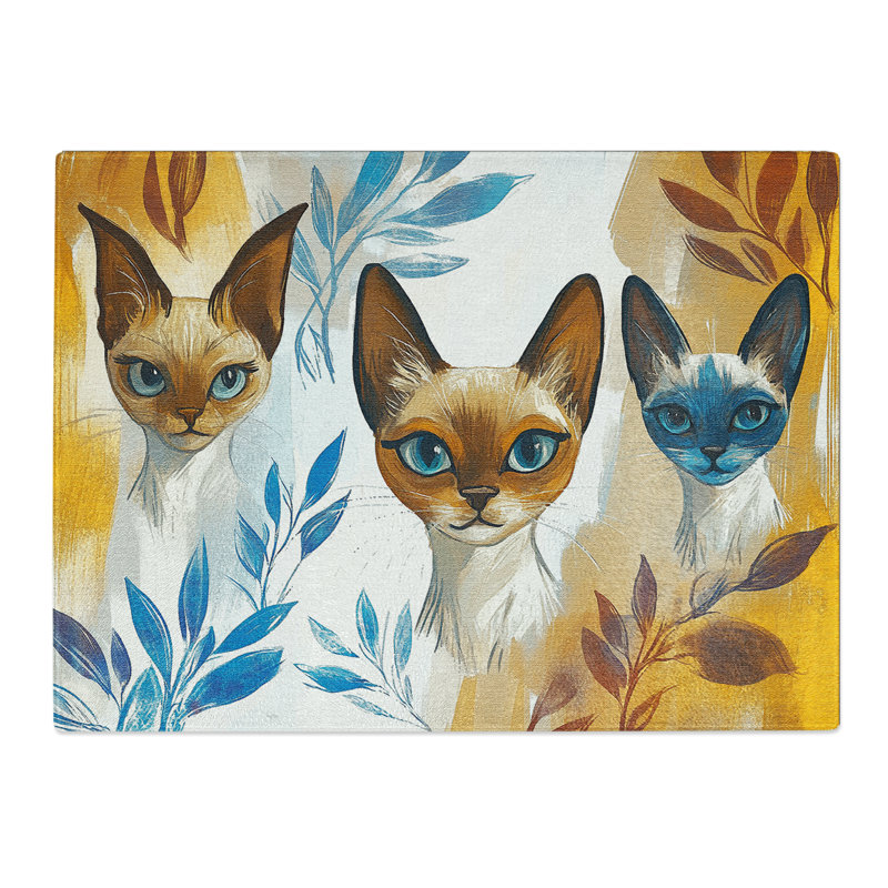 Siamese Cats Vol.2  Glass Chopping Board