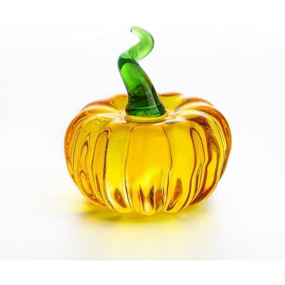 Hand Blown Glass Pumpkin Figurine Glass Pumpkin Collectibles Decorations For Halloween Thanksgiving