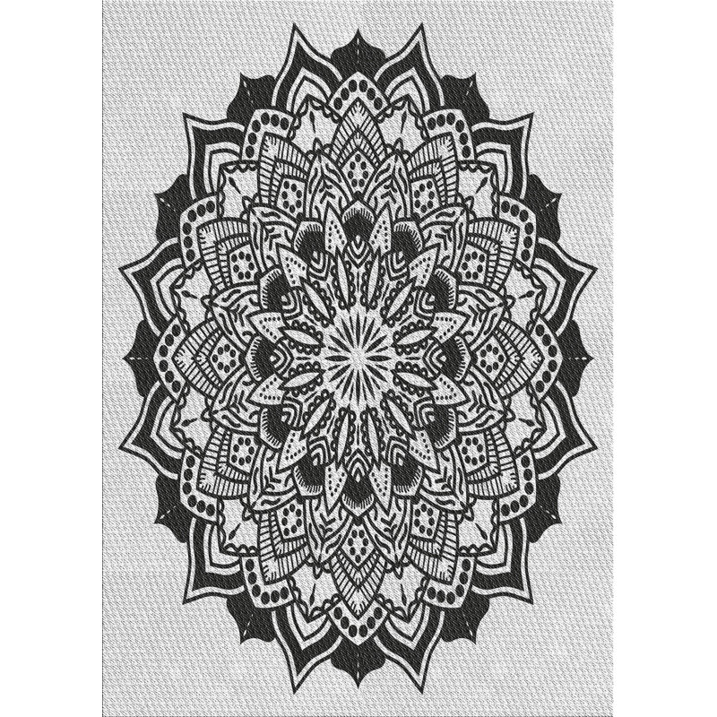 Tapis de zone gris en laine touffeté à la main Neppie