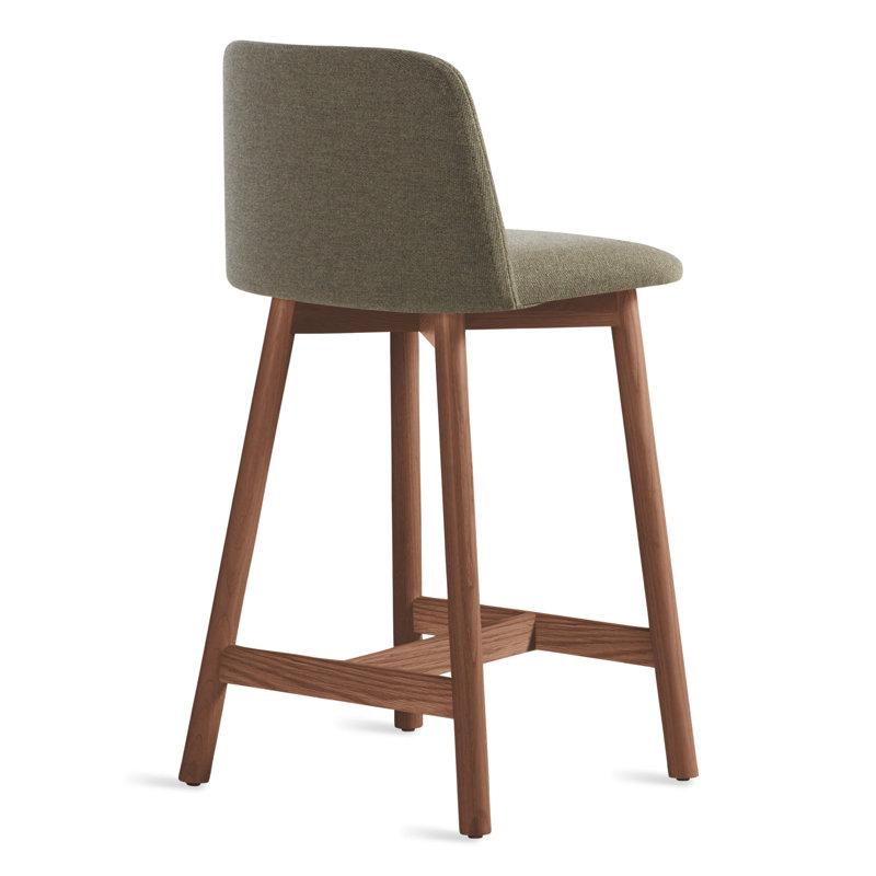 Chip Stool, White Oak, Bar Stool (31" Seat Height), Toohey Olive Plainweave