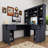 Modern L-shaped White Computer Desk For Home Office,wood Office Desk With Drawer And Bookcase-314858784