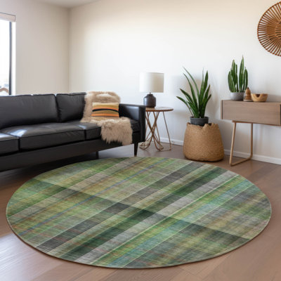 Premium Machine Washable Cerrito AMF548 Green Rug