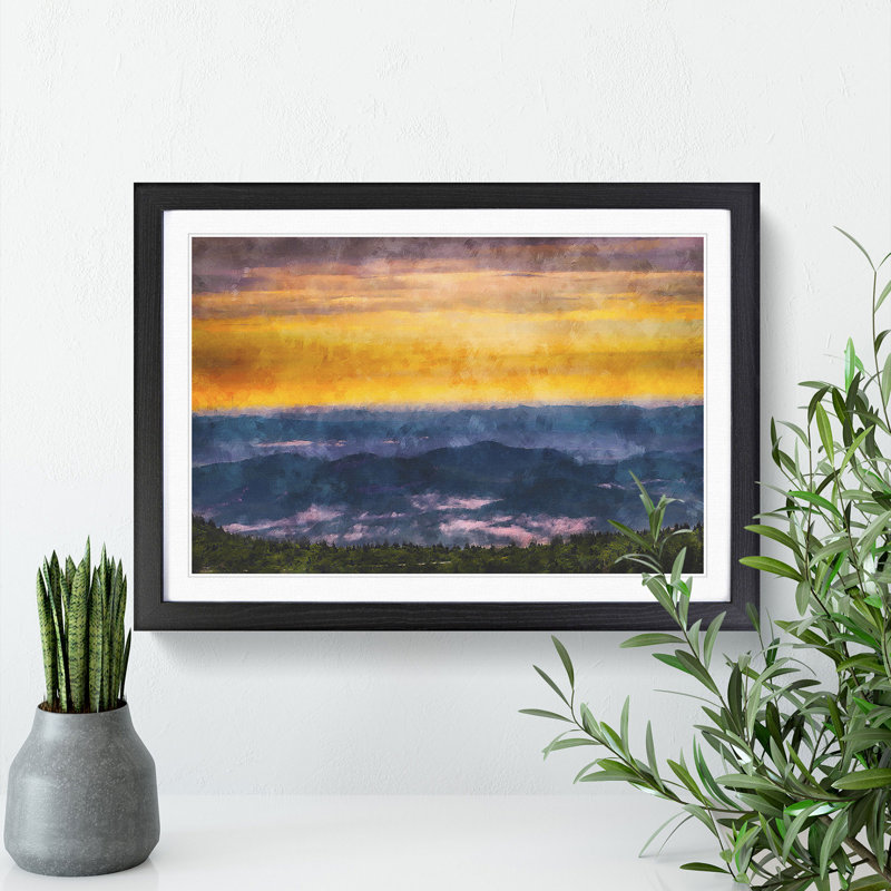 Mountain View in North Carolina - Picture Frame Graphic Art Print, Black Framed, 24cm H x 33cm W x 2cm D