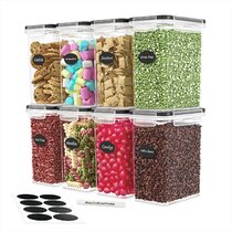 Decklen Airtight Food Storage Containers with Lids, 24 Pcs Plastic Kitchen and Pantry Organization Canisters for Cereal, Dry Food, Flour and Sugar, BP