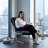 Mid-Century Modern Leather Bauhaus Inspired Chrome Leg Lounge Chair-1227648489