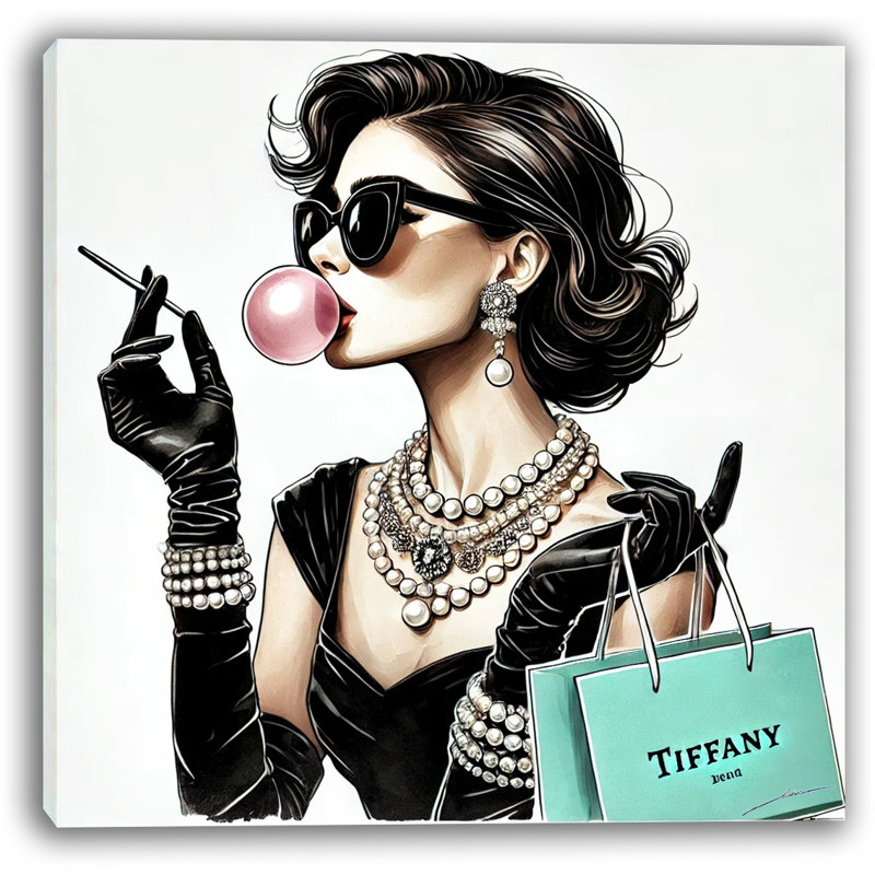 Modern Glam: art mural sur toile inspiré de la mode Tiffany, H 30 po x l 30 po x P 1,5 po