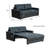 DreamLoom 73.2" Top Grain Italian Leather Pull Out Sleeper Sofa Bed with Memory Foam Mattress, Leather Sleeper Sofa Bed with Memory Foam Mattress For Livingroom -542375468