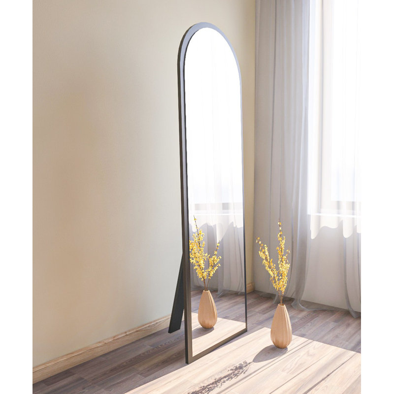 Elegant Black Wall Mirror, 19.7 x 63.0 x 0.9 inches | 100% MDF Construction, Eco-Friendly Flotal-E Design | Modern Solid Color, Perfect for Home Decor & Stylish Interiors | Easy Wall Mounting