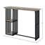 Table de travail rectangulaire en chêne et noir sableux - hauteur comptoir avec 2 tablettes, design industriel