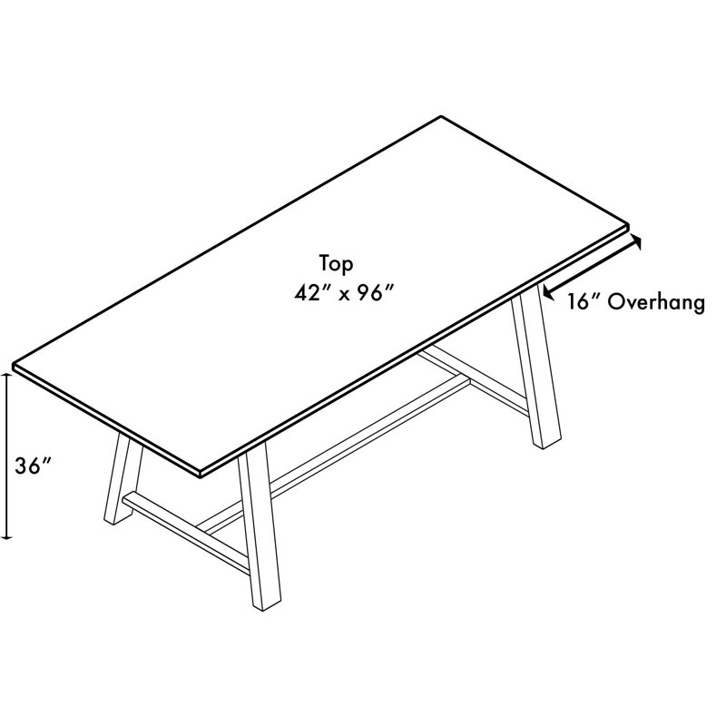 Midtown Solid Wood Breakroom Table, White, 36" H x 96" L x 42" W