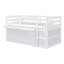 Lit mezzanine simple blanc avec bureau latéral et 4 tiroirs, bureau à tiroirs, blanc-164381229-164381230