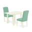 L'ensemble de meubles de salle à manger 3 pièces contient une table de salle à manger rectangulaire avec Dropleaf et 2 chaises Parsons en simili cuir pour étang, 30 x 48 pouces, lin blanc-865599017-865599023-918463148
