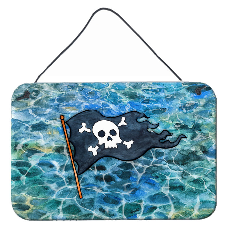 Décoration murale « crab off prints », Drapeau de pirate océan noir