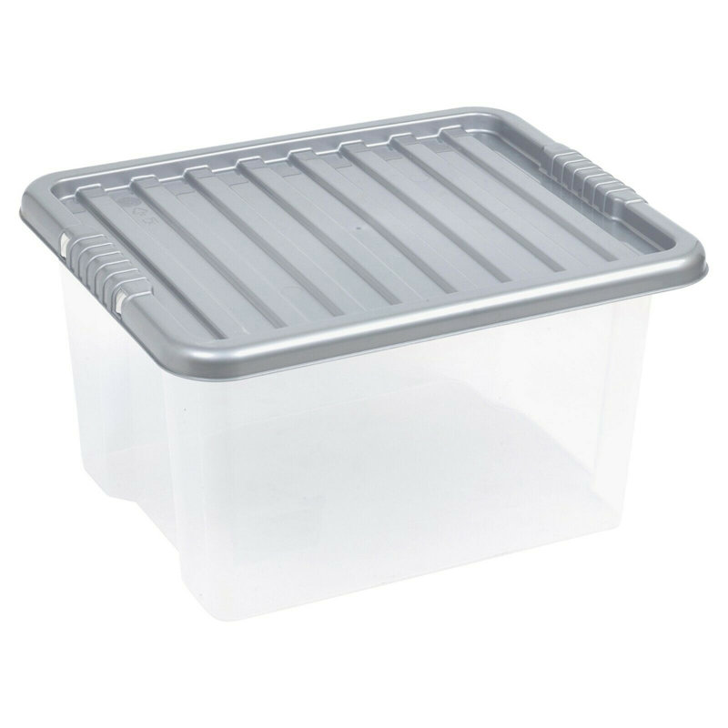 Symple Stuff Plastic Decorative Bin, 32 Litre, Silver