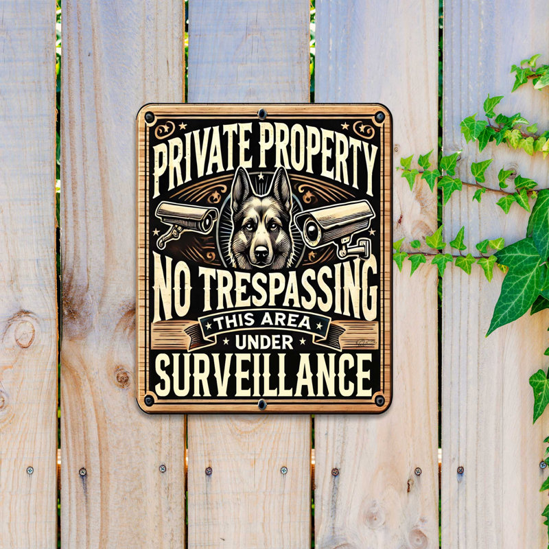 Panneau d'avertissement en bois propriété privée