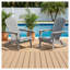 Ensemble de 2 chaises Adirondack pliantes - Siège de patio en bois massif gris pour jardin, terrasse et foyer
