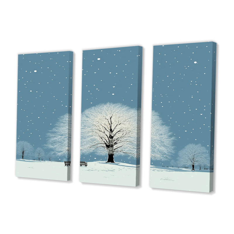 Gilles - Ensemble de décoration murale arbre chêne, H 28 po x l 36 po x P 1 po, Toile tendue
