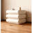 Modern Curved 3-Drawer Nightstand in Cream White – Italian Minimalist Design with Soft-Close Drawers & Rounded Edges for Bedroom Storage
