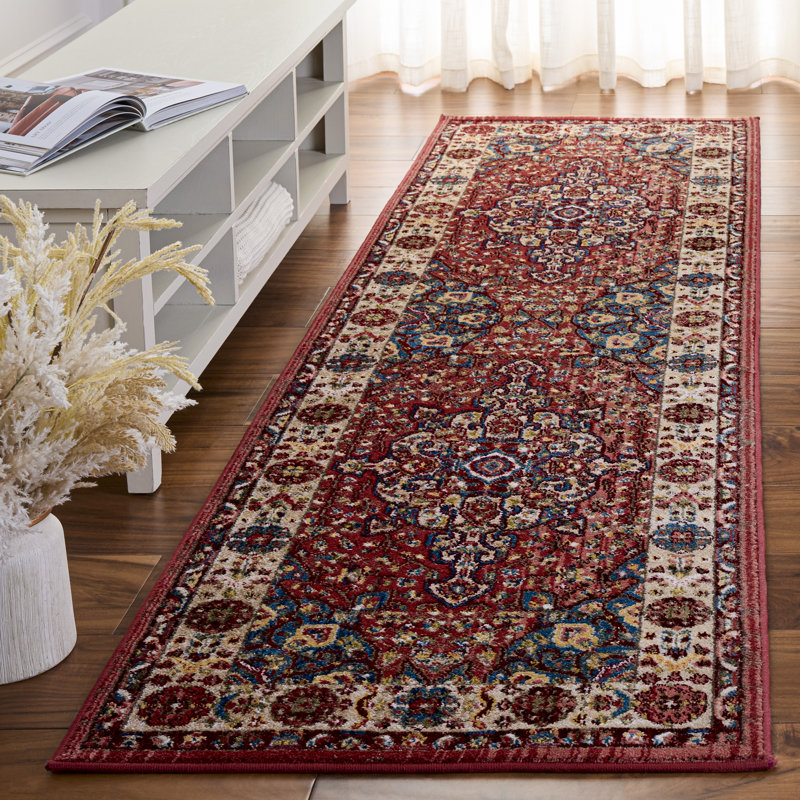 Tapis oriental performance Kurtz, Tapis de couloir 2 pi 6 po x 10 pi, Ivory/Blue