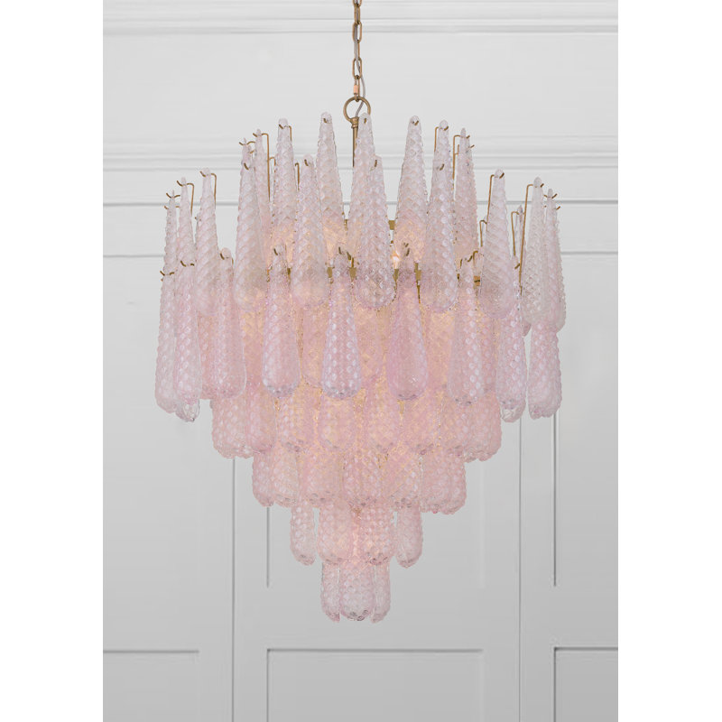 Lustre en laiton vieilli 21 lumières Mazzo, Rosé