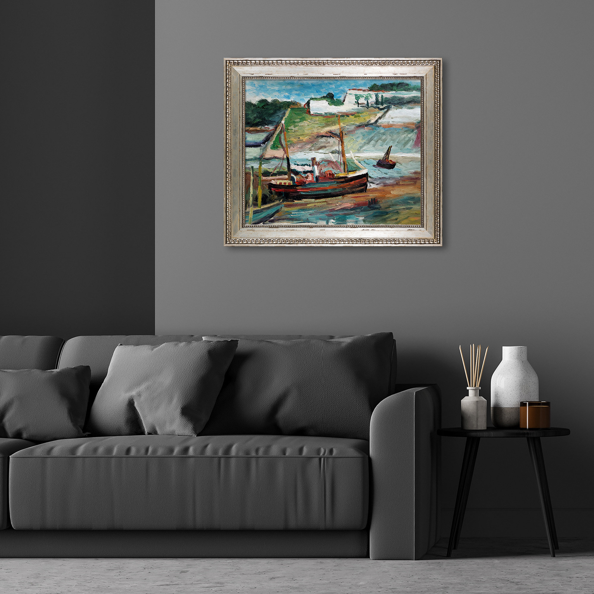 Overstock Art Belle Lle (Le Port De Palais) Framed On Canvas by Henri ...