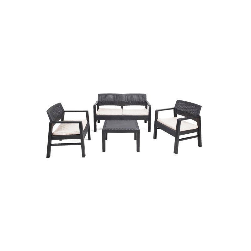 Dracen 4 Seater Sofa Set, Anthracite