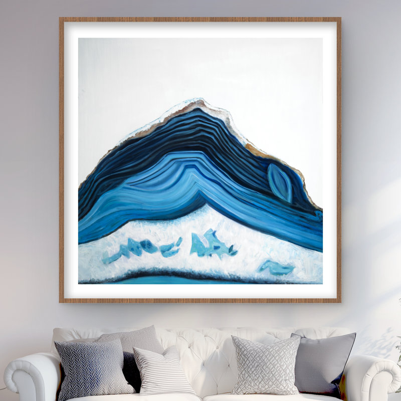 Blue Geode Profile - Classic Blue Framed Matted Print Decor