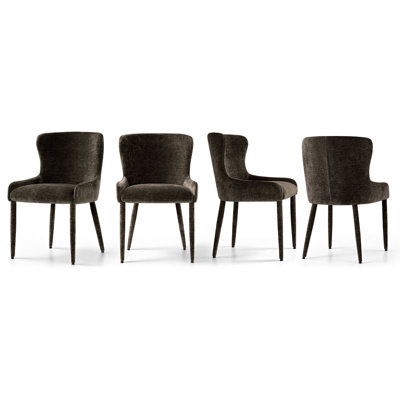 Chaises de salle à manger rembourrées à accoudoirs encastrés Modern Luxury